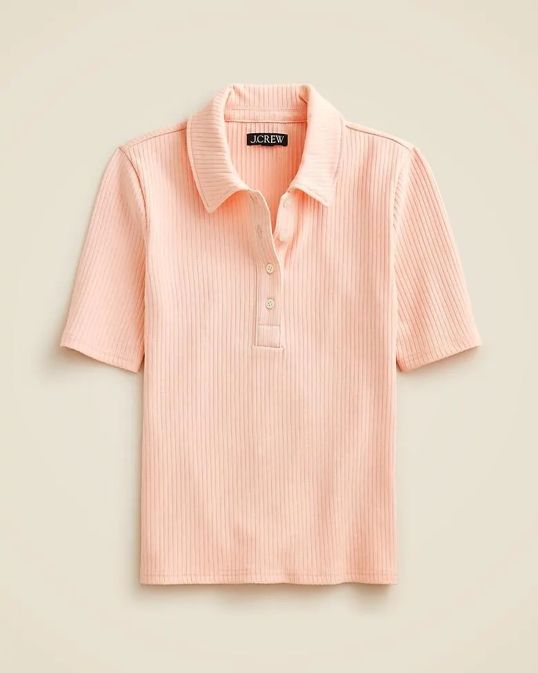 Premium rib short-sleeve polo shirt
