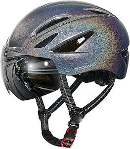 Odoland Adults Bike Helmet with Removable Magnetic Sun Visor, Adjustable Dial Fit Bicycle Cycling Helmet for Mountain Road Bike, Certified Lightweight MTB Ebike Helmet for Men Women