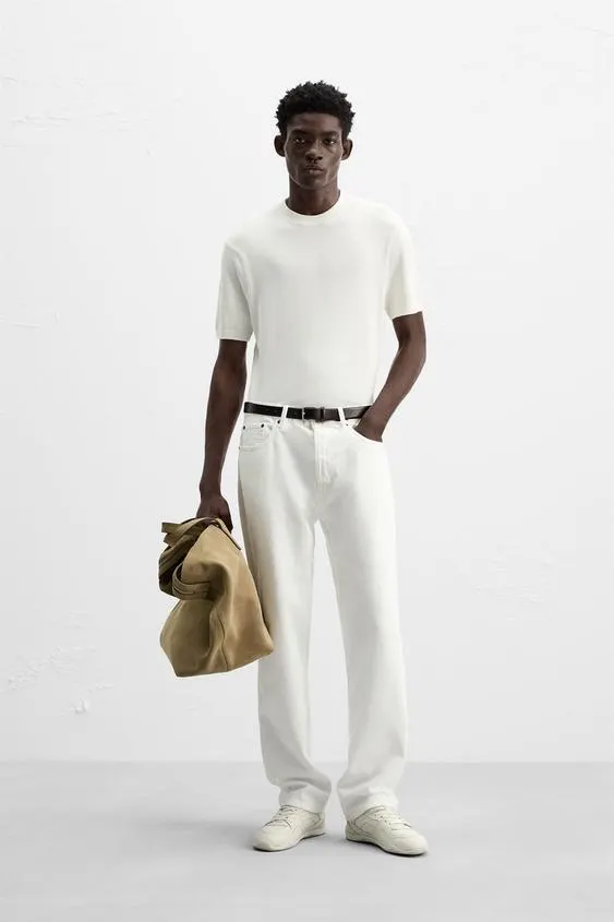 MOCK NECK KNIT T-SHIRT