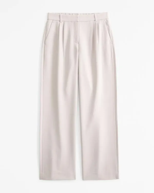 Curve Love A&F Sloane Low Rise Tailored Wide Leg Pant