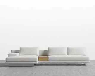 Dresden Sectional Sofa w/ Ash Veneer Side Table