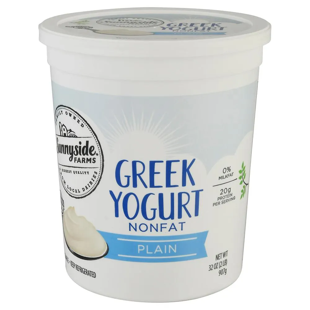 Sunnyside Farms Yogurt, Greek, Nonfat, Plain
