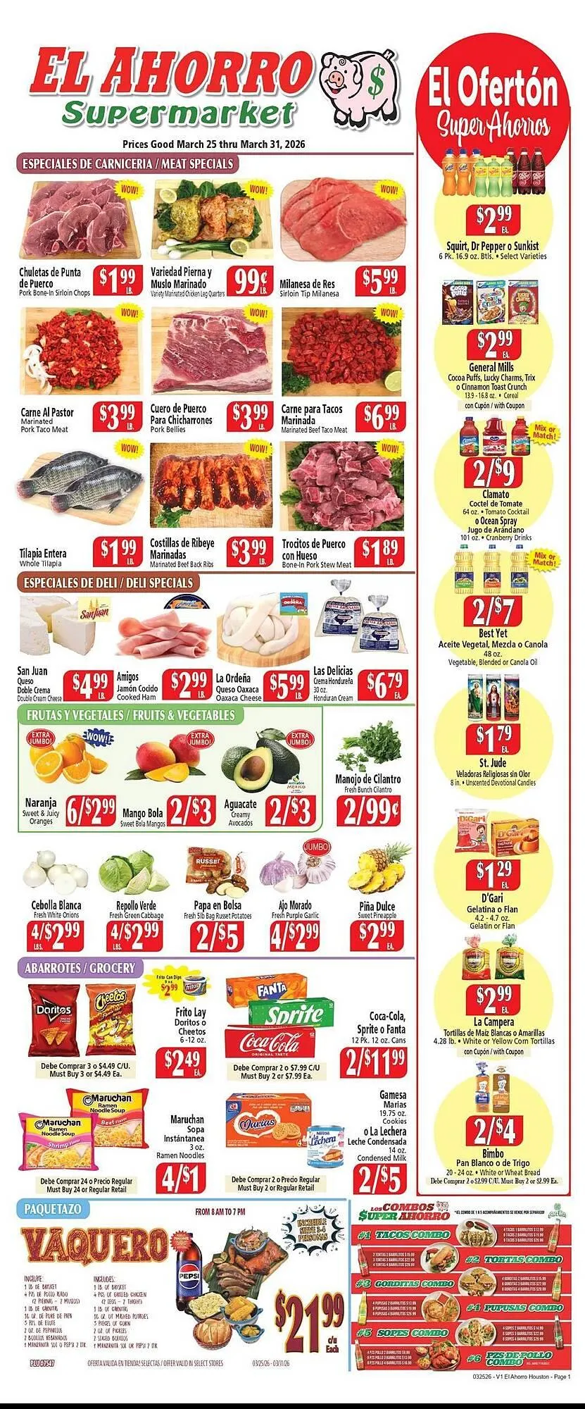 Weekly ad El Ahorro weekly ad from March 25 to March 31 2026 - Page 1