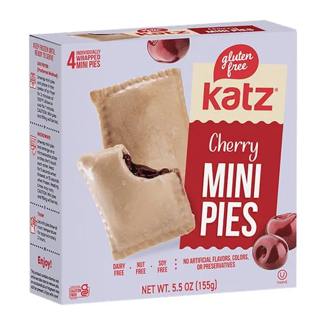 Katz Gluten Free Mini Pies - Cherry |Gluten Free, Dairy Free, Nut Free, Soy Free, Kosher | (1 Pack, 5.5 Ounce Each)