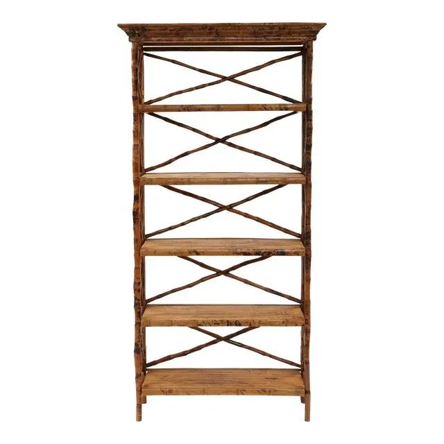 English Bookcase, Brown, Rattan