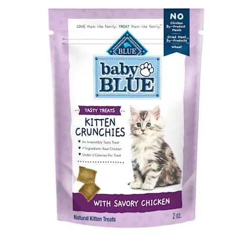 Blue Buffalo Baby BLUE Crunchies, Savory Chicken, Natural Kitten Treats, 2 oz.