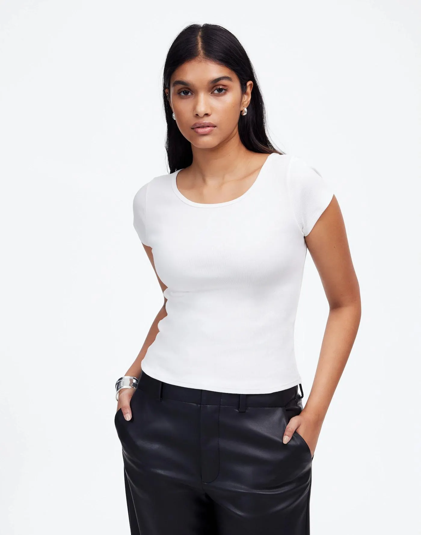 (Re)generative Cotton Ribbed Cap-Sleeve Tee