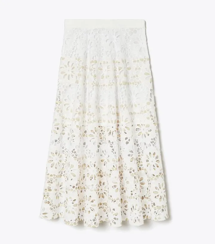 COTTON EYELET SKIRT