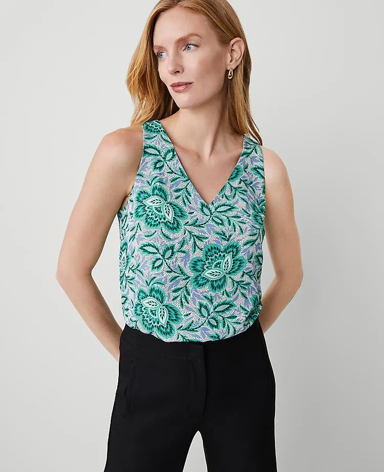 Floral Mixed Media Tank Top