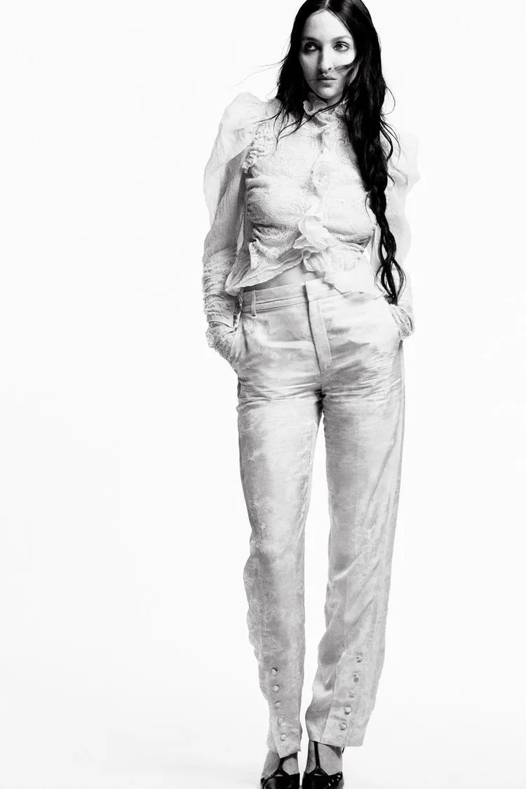 ZW COLLECTION LIMITED EDITION JACQUARD BUTTON PANTS