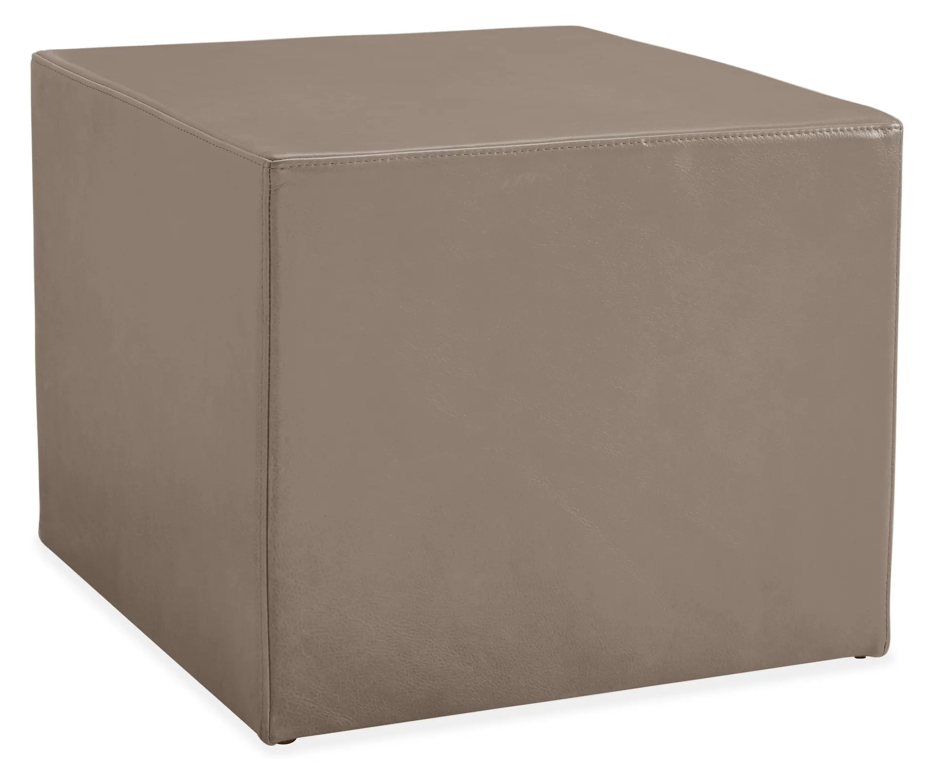 Aero 20w 20d 16h Square Ottoman in Lecco Pewter Leather