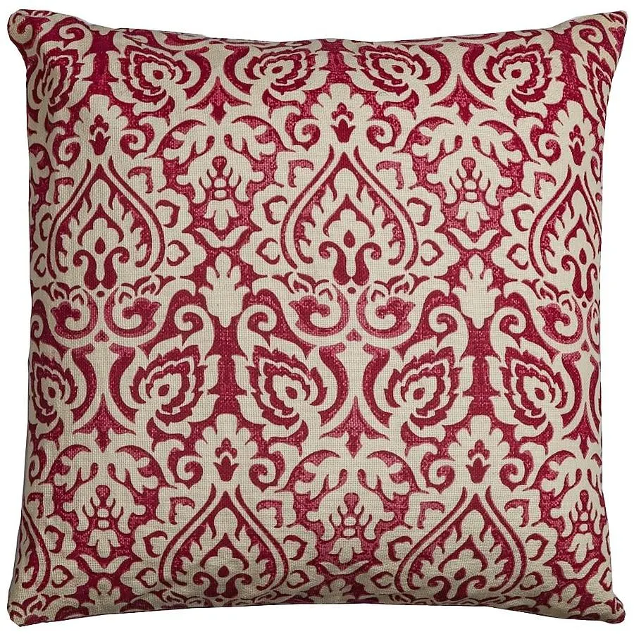 Rizzy Home Poly filled pillow 22-in x 22-in Red/Natural Square Indoor Decorative Pillow