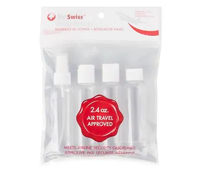Travel Bottles, 2.4 Oz, 4 Pack