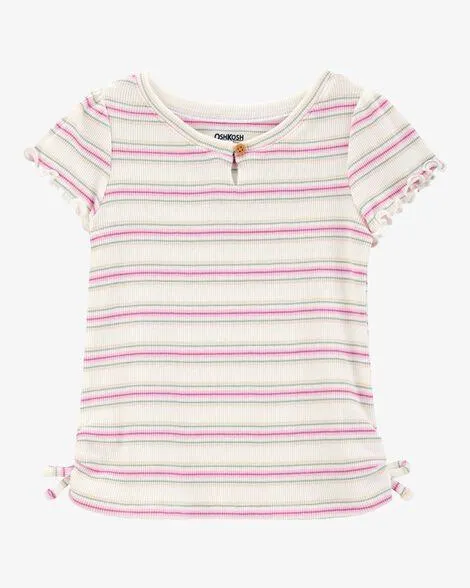 Baby Short Sleeve Striped Cotton Rib Tee