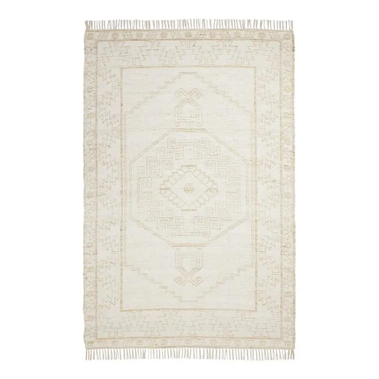 Naya Ivory and Natural Jute and Wool Reversible Area Rug
