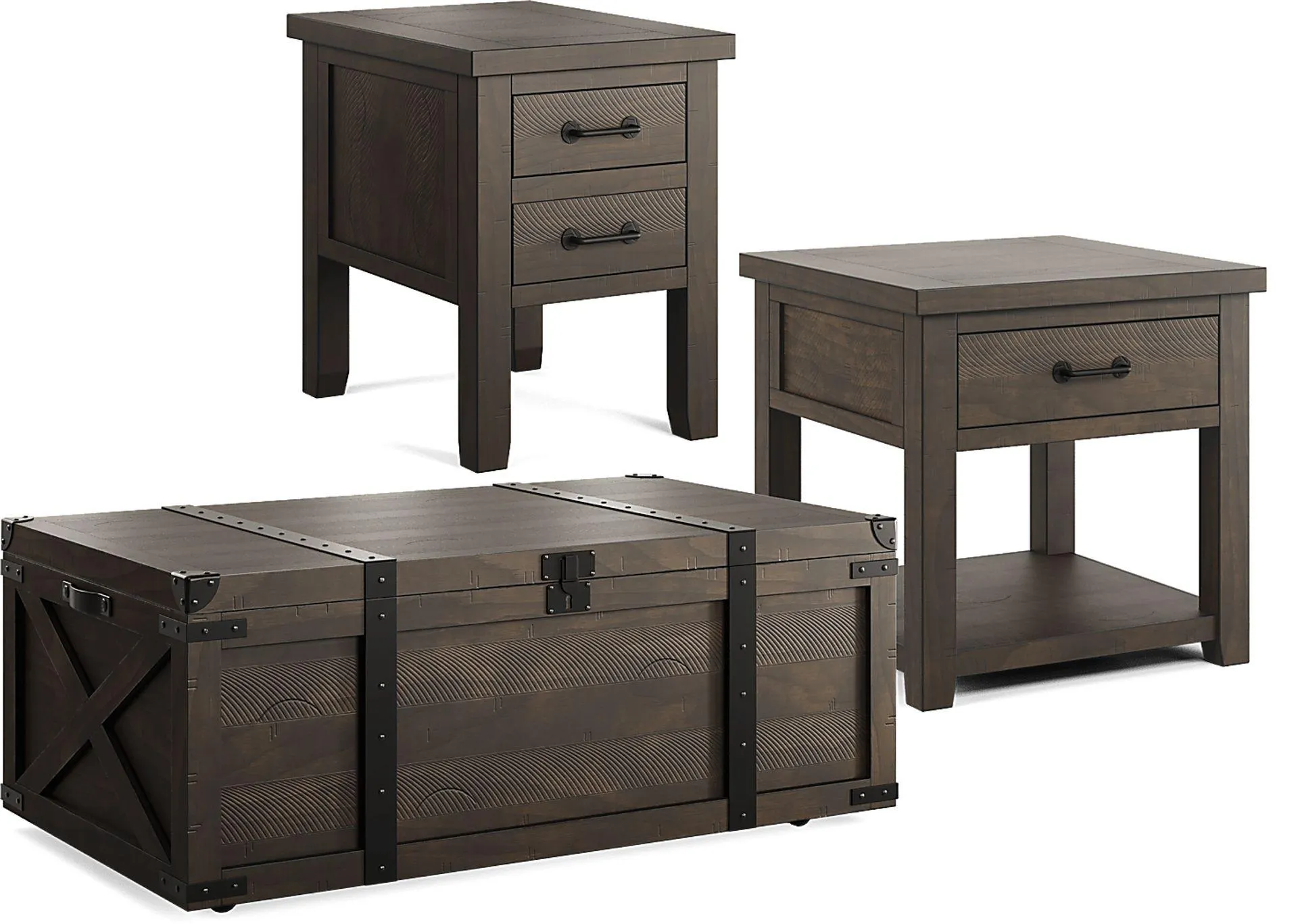 Rocky Creek Brown 3 Pc Table Set