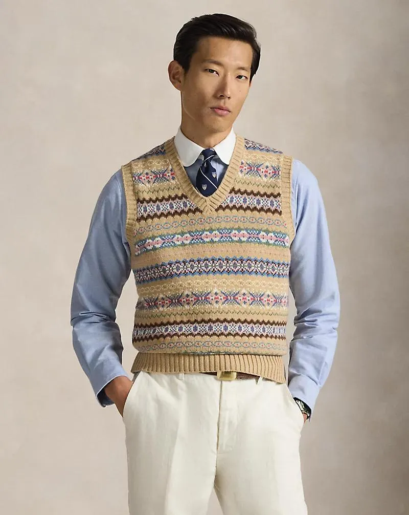 Fair Isle Cotton-Wool Sweater Vest
