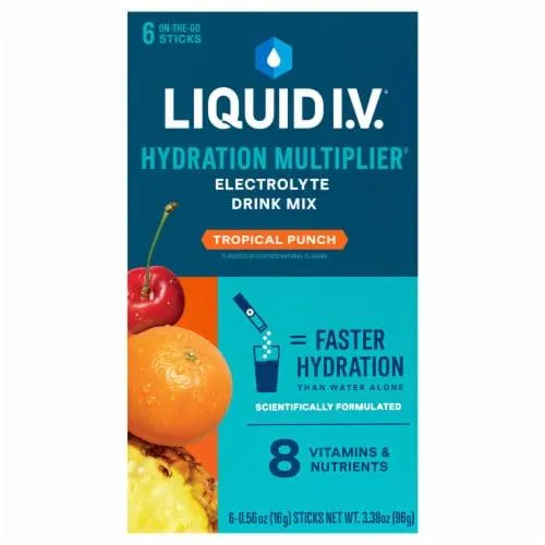 Liquid I.V.® Hydration Multiplier® Tropical Punch Electrolyte Drink Mix Packets