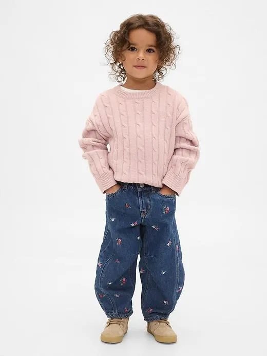 Baby & Toddler Floral Horseshoe Jeans