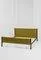 Double Bed in Wood and Green Fabric by Gianfranco Frattini for Bernini, 1960s