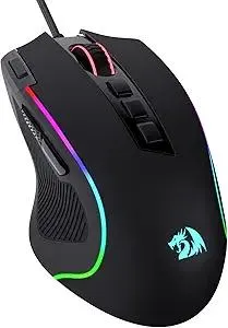 Redragon M612 Predator RGB Gaming Mouse, 8000 DPI Wired Optical Mouse with 11 Programmable Buttons & 5 Backlit Modes, Software Supports DIY Keybinds Rapid Fire Button