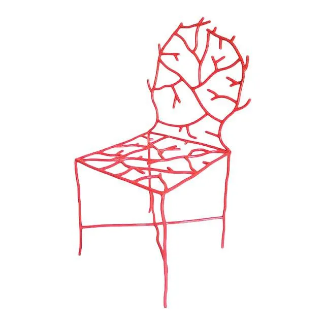 Coral Coralita Silla Wrought Iron Chair by Marjorie Skouras