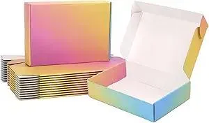 9x6x2 Shipping Boxes for Packaging, 45 Pack Colorful Corrugated Cardboard Mailer Boxes for Small Business, Shipping, Mailing