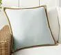 Faux Natural Fiber Trim Outdoor Pillow