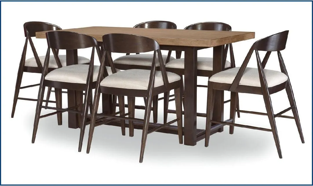 Legacy Duo Tresell 6-Seater Wooden Dining Table Set in Brown