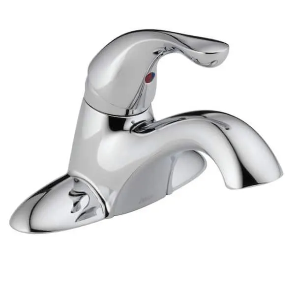Classic 4 in. Centerset Single-Handle Bathroom Faucet with Metal Drain Assembly in Chrome