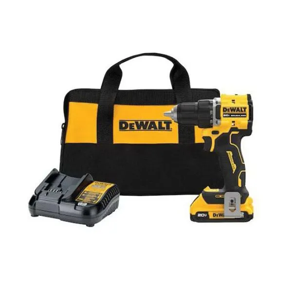 ATOMIC COMPACT Series DCD794D1 Drill Driver Kit, Battery Included, 20 V, 2 Ah, 1/2 in Chuck, Keyless Chuck