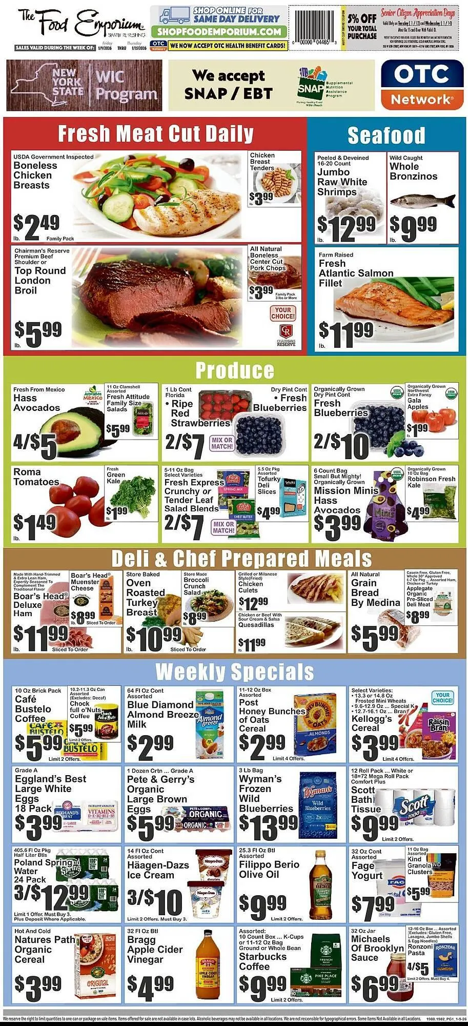 Weekly ad The Food Emporium circular from January 9 to January 15 2026 - Page 1