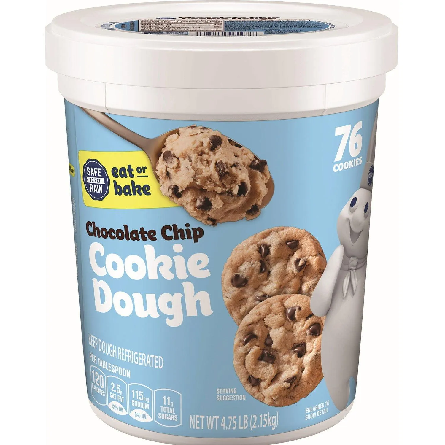 Pillsbury Chocolate Chip Cookie Dough Tub, 4.75 lbs.
