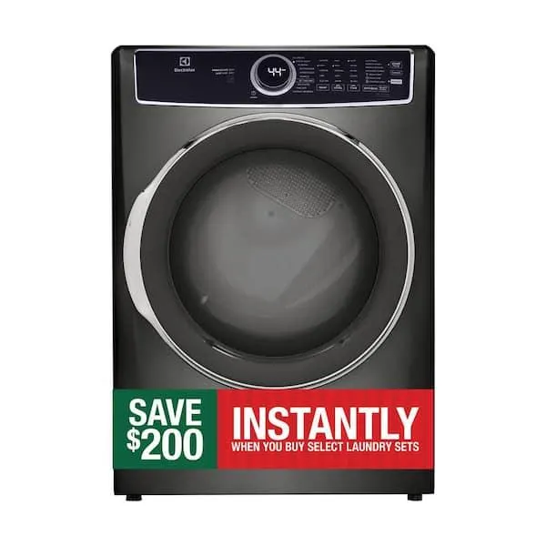 8.0 Cu. Ft Front Load Perfect Steam Electric Dryer with LuxCare Dry and Instant Refresh in Titanium