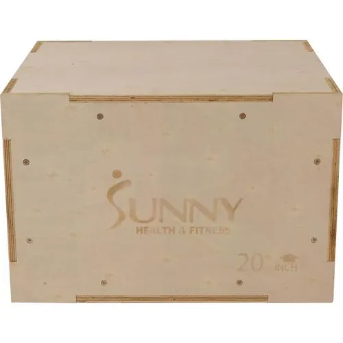 Sunny Health and Fitness Wood Plyo Box with 1 Padded Vinyl Tear-Resistant Cover ( No. 084) - Open Box