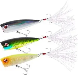LITTMA Bass Fishing Topwater Popper Lures - Durable Design with High-Performance Popping Action for Trophy Bass