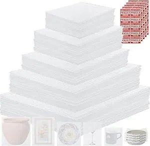 AOBOPLE 250 Pack Moving Packaging Supplies,200 Foam Pouches and Sheets,5 Sizes (16x16",16x12",12x12",12x7.5",7.5x7.5") with 50 Fragile Stickers,Packing Supplies to Protect Artworks,Photo Frame,Dishes