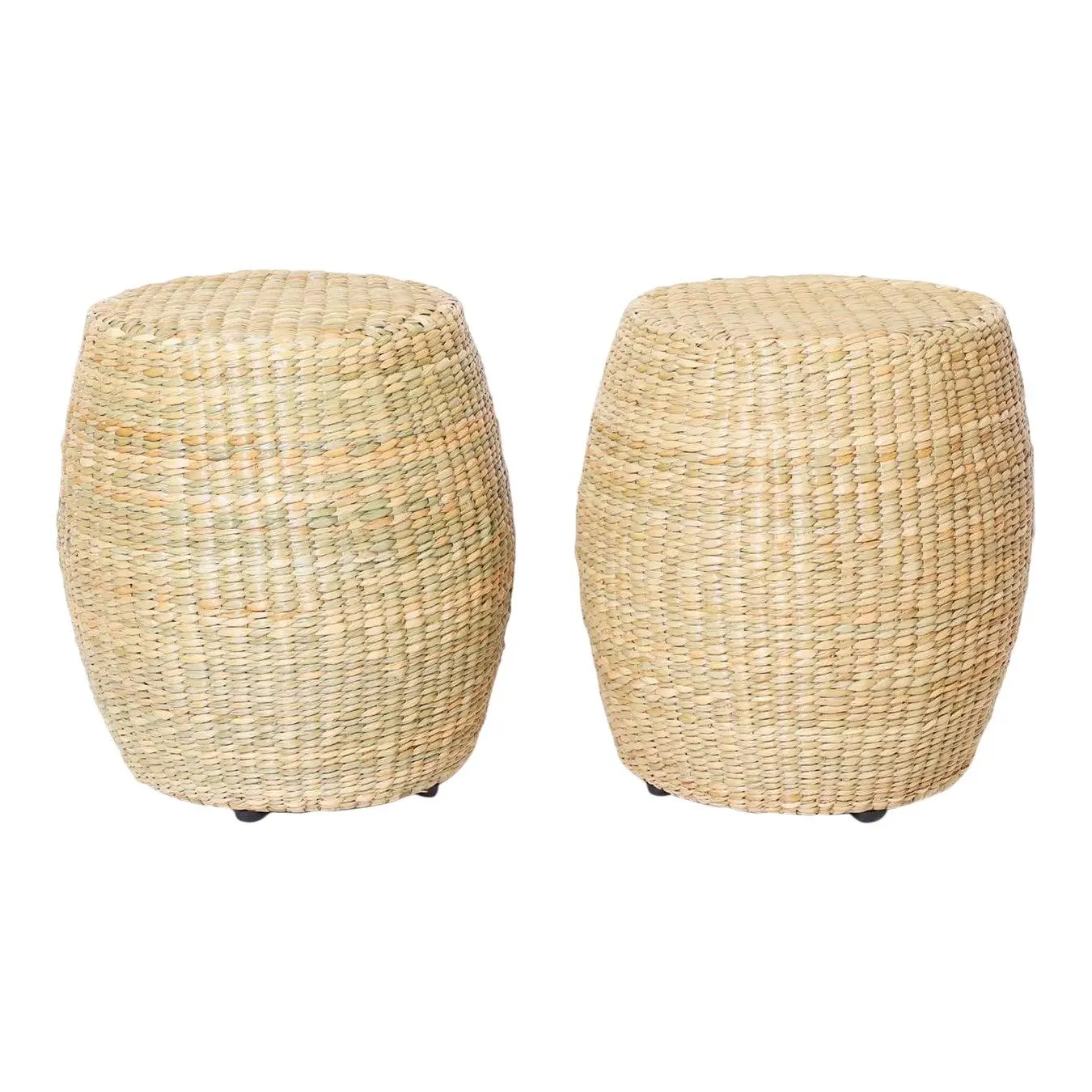 Fs Flores Collection Pair of Woven Reed Garden Seats