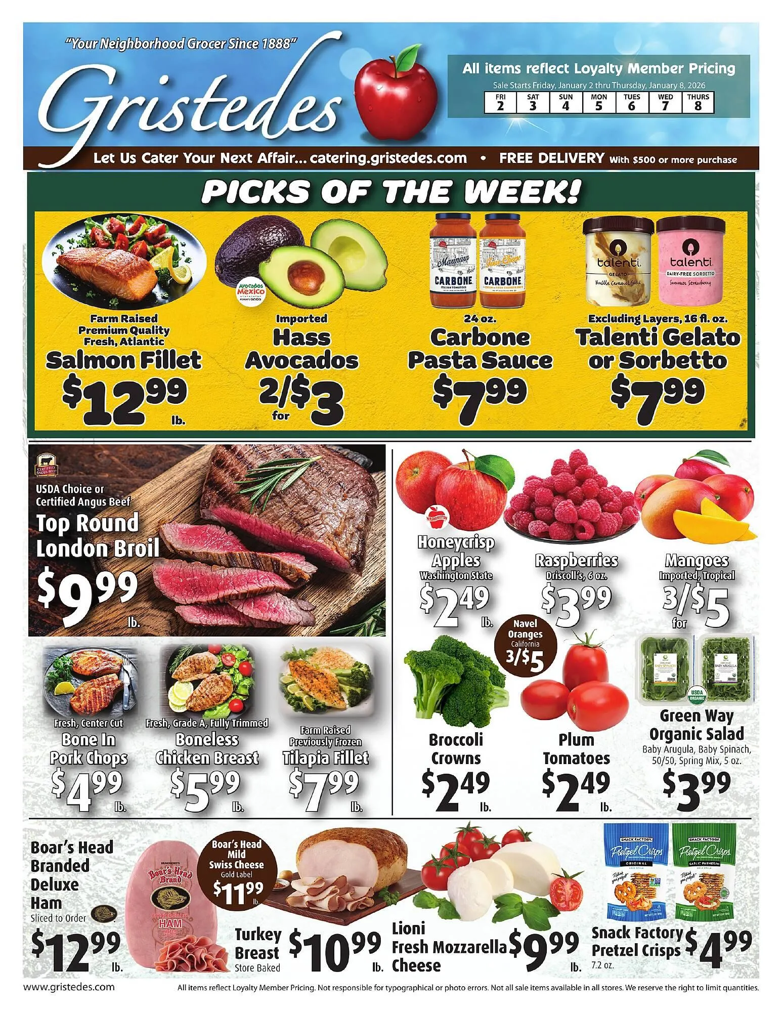 Weekly ad Gristedes circular from January 2 to January 8 2026 - Page 1