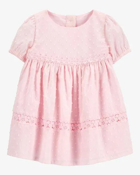 Baby Textured Babydoll Dress- Pink