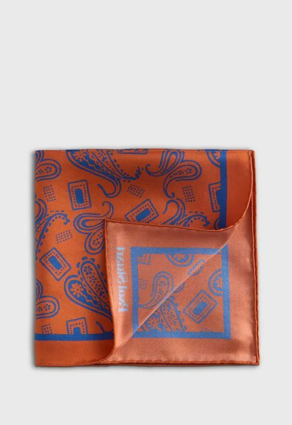 Graphic Paisley Print Pocket Square