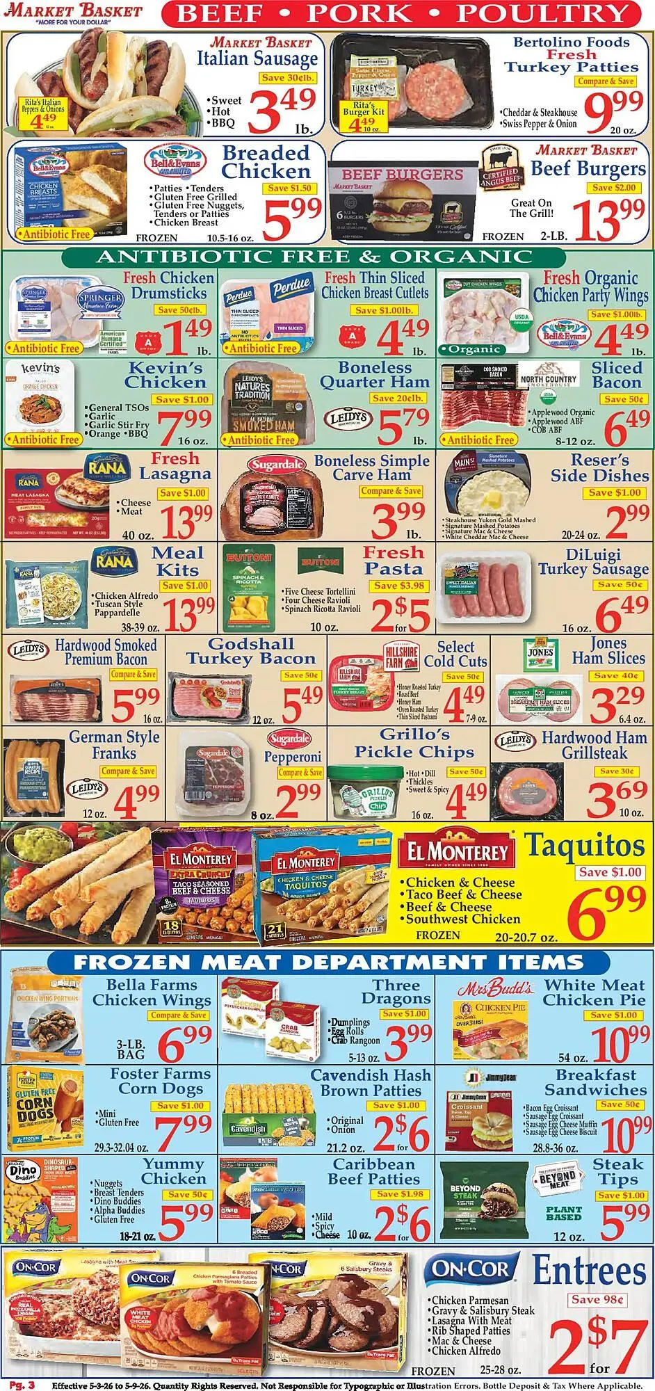 Weekly promotion Market Basket weekly ad spanning from May 3 to May 9 2026 - Page 3 for Catalogue 365