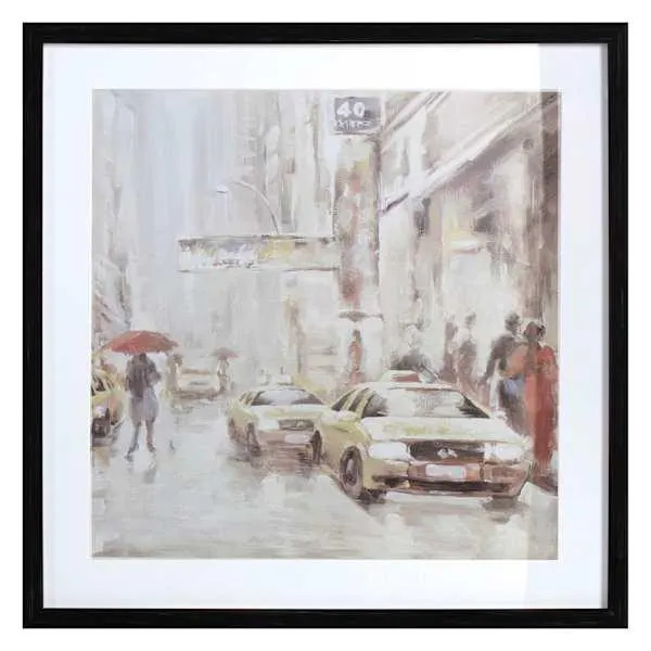 Glass Framed City Print Wall Art, 20"