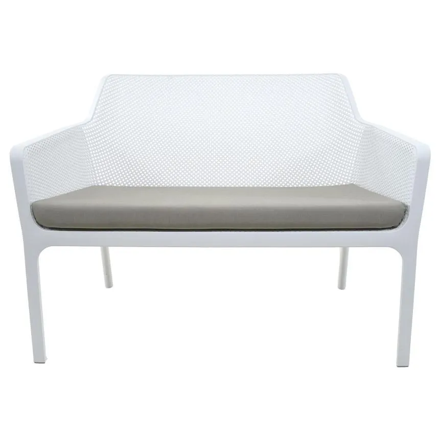 Net White Bench w/Cushion