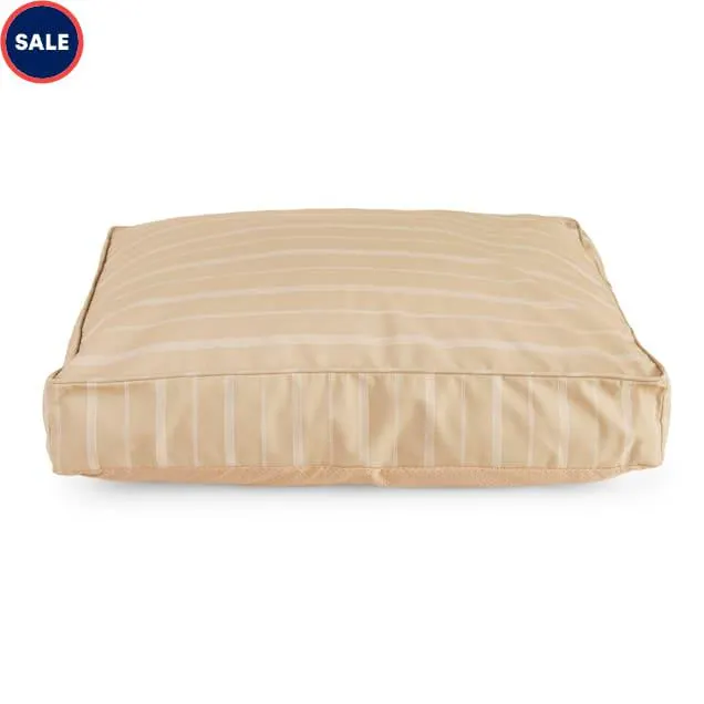 EveryYay Tan and White Stripe Removable Bed Cover for Dogs, 32" L X 24" W X 5" H