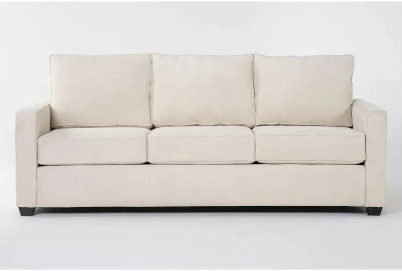Mathers Cream Beige Fabric 91" Sofa | Loose Reversible Back