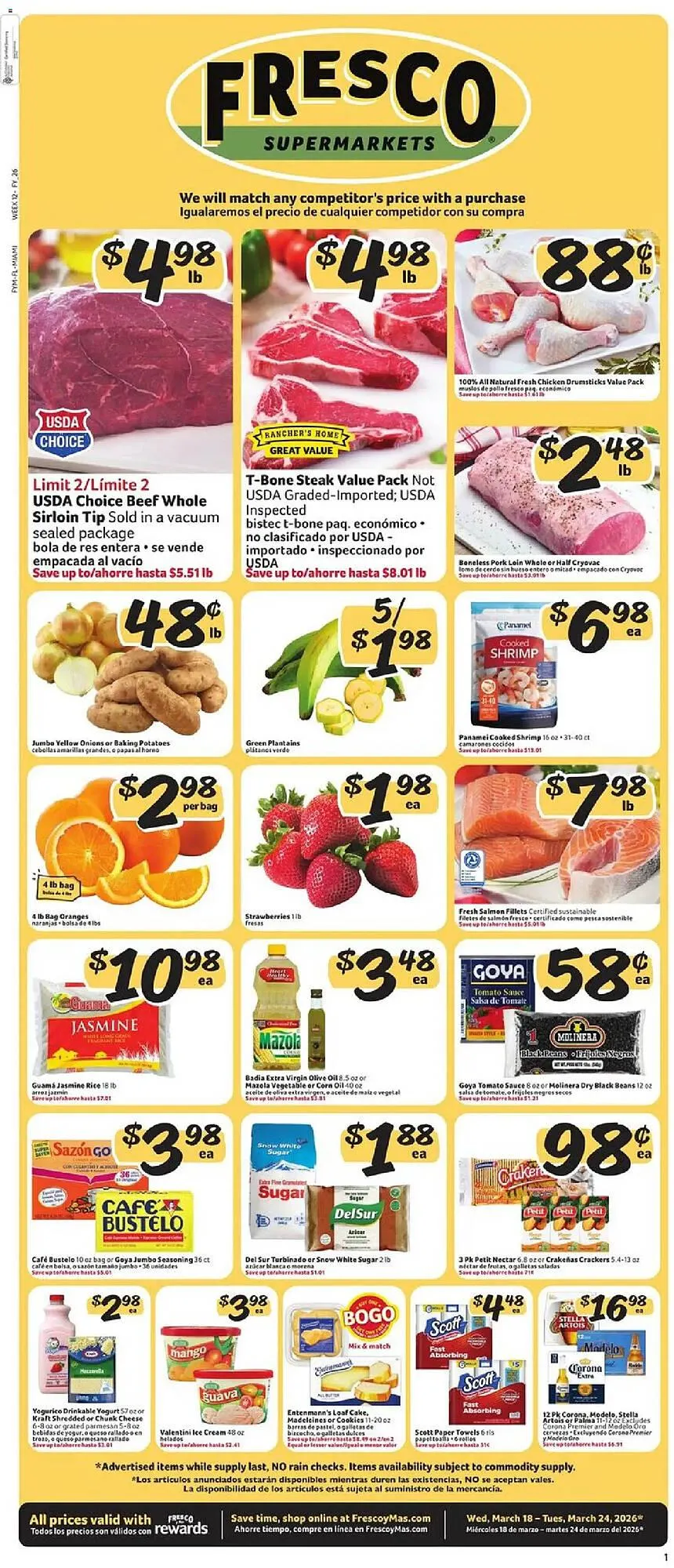 Weekly ad Fresco y Más weekly ad from March 18 to March 24 2026 - Page 1