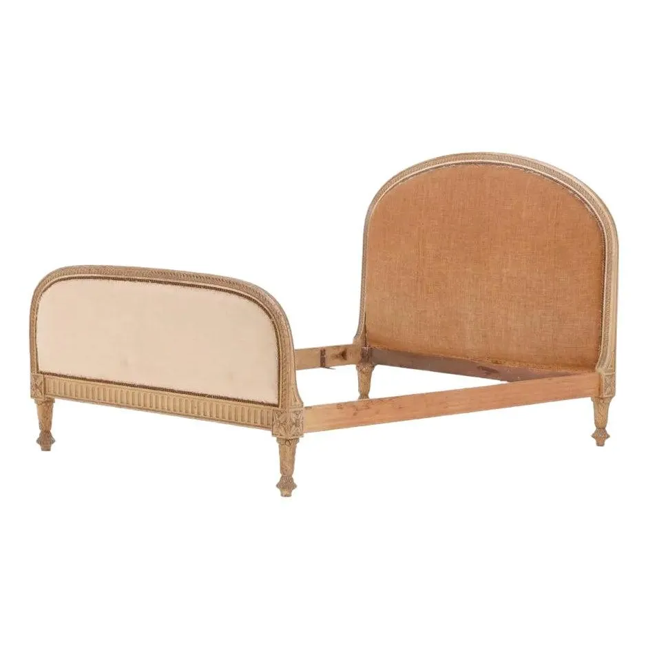 A French Painted and Carved Full Size Bed, in the Regency Style, C. 1900.