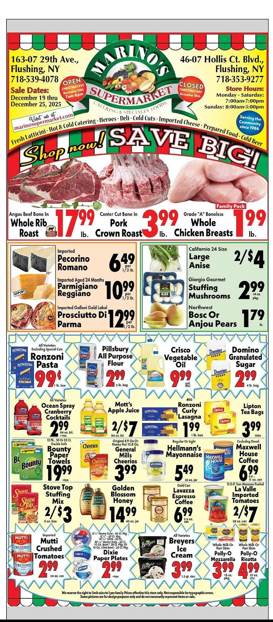 Weekly ad Marino's Supermarket weekly ad from December 26 to January 1 2026 - Page 1