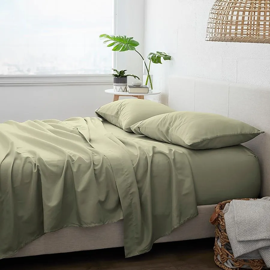 Ienjoy Home California king Microfiber Sage 4 -Piece Bed Sheet Set